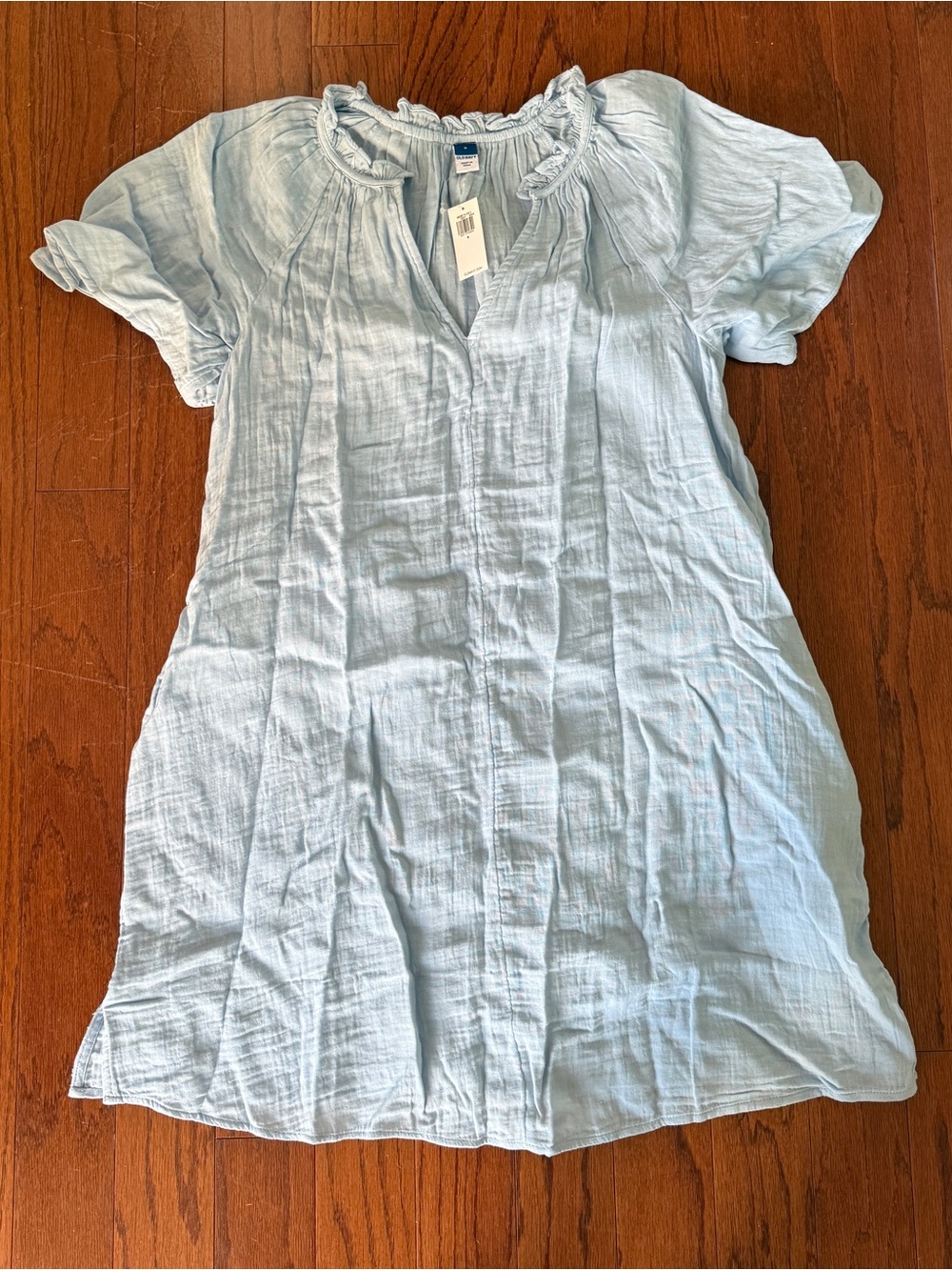 Old Navy Light Blue Crinkle Gauze Dress NWT